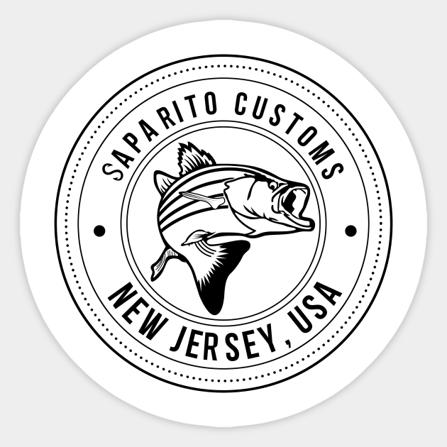 Saparito Customs - Black Logo Sticker by Eagles Tailgate Team